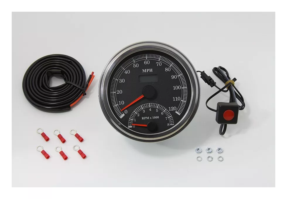 V-Twin Mfg. Multi Ratio Speedo & Tach Combo For Harley
