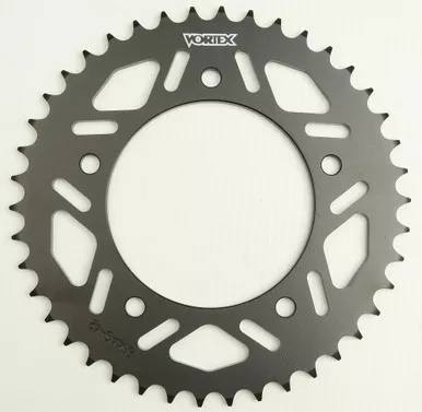 Vortex Rear Sprocket Steel 42T-520 Blk Yam - 654AS-42