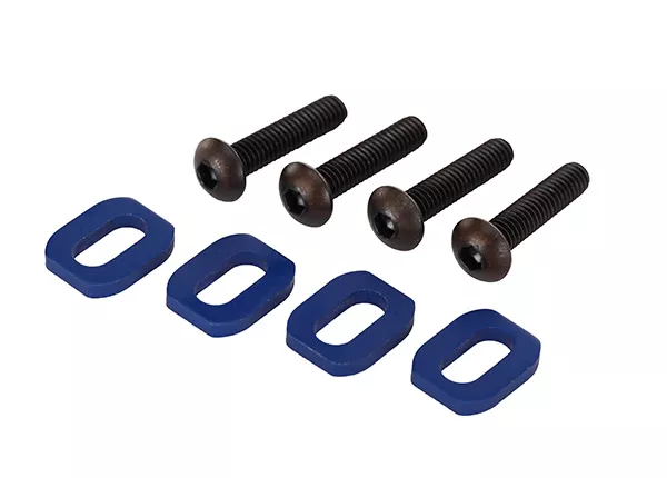 Washers, Motor Mount, Aluminum (4)/ 4x18mm BCS (4), X-Maxx (Blue, Green, or Red-Anodized)