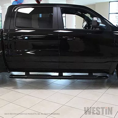 Westin 21-54085 PRO TRAXX 5" Oval Nerf Step Bars - Black Powdercoat Finish