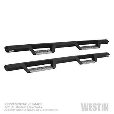 Westin 56-141252 4″ HDX Cab Length Black Drop Steps with Polished Step Plates