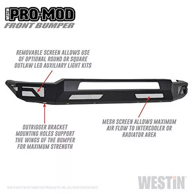 Westin 58-41075 Pro-Mod Front Bumper fits 2019-2024 Ram 1500