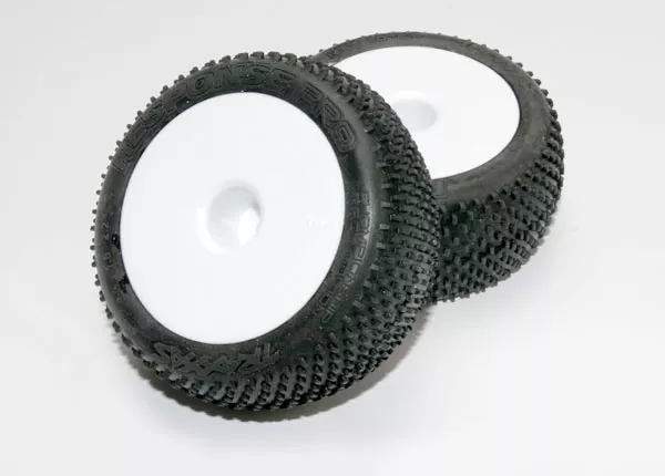 White Dished 2.2" Wheels, Response Pro 2.2" Tires, Foam Inserts (Assembled & Glued) (2)