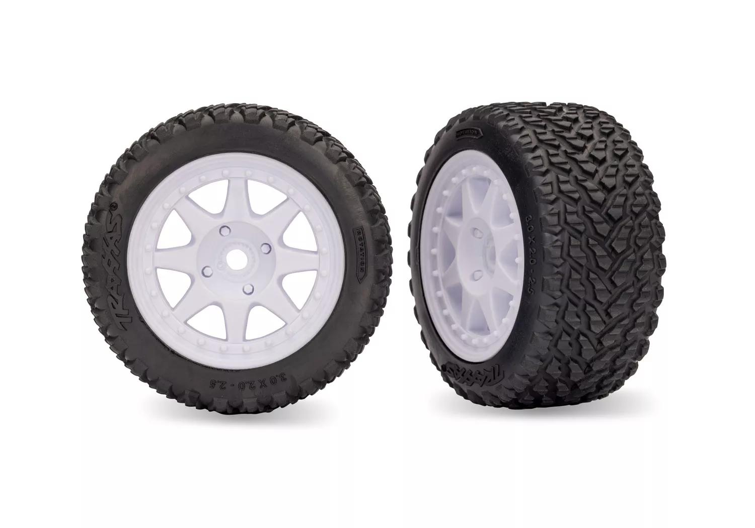 White Rear Mini Rally Wheels with Hard Tires (2)