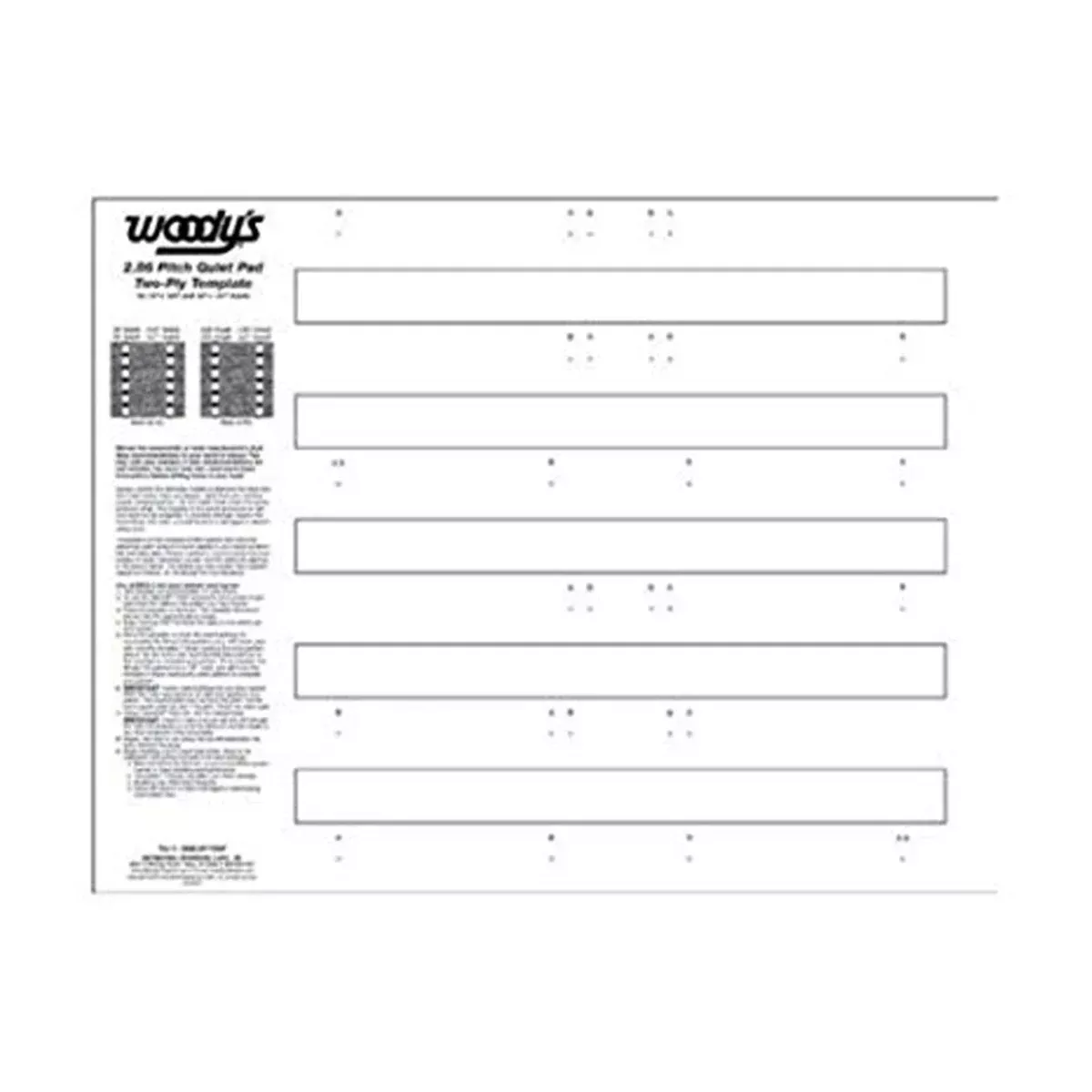 Woodys 2.86" PITCH QUIET PAD TWO-PLY TEMPLATE 286QUIET-TEMP