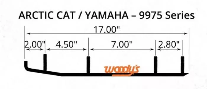 Woodys ACE 4″ CARBIDE RUNNER AA4-9975 fits 2006 Arctic CAT Bearcat, Crossfire, Firecat, M5, M6, M7, Panther 370r, Sabercat