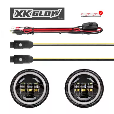 Xk Glow 4.5" Xkchrome Driving Lights Black - XK042011-B