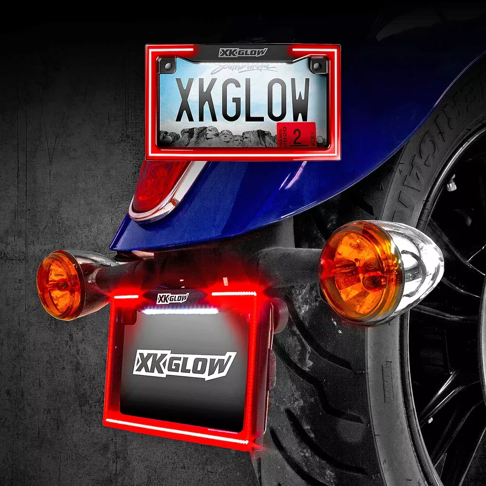 Xk Glow License Plate Frame Light With Turn Signal Chrome – XK034018-W