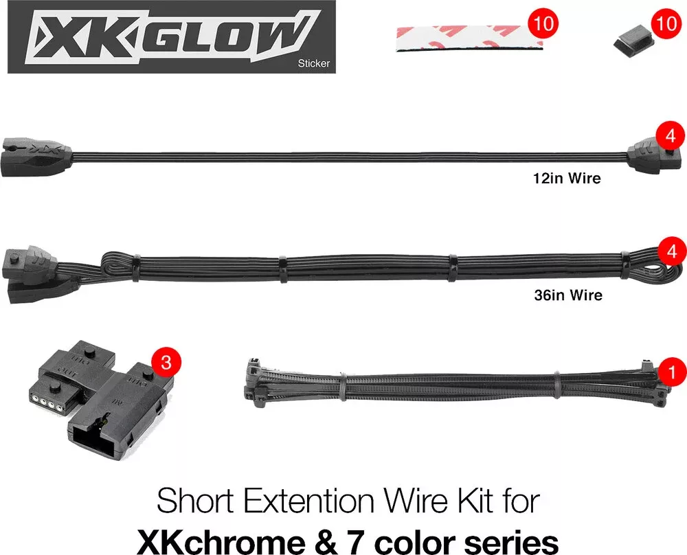 Xk Glow Moto Extension Wire Kit – XK-4P-WIRE-KIT-MOTO