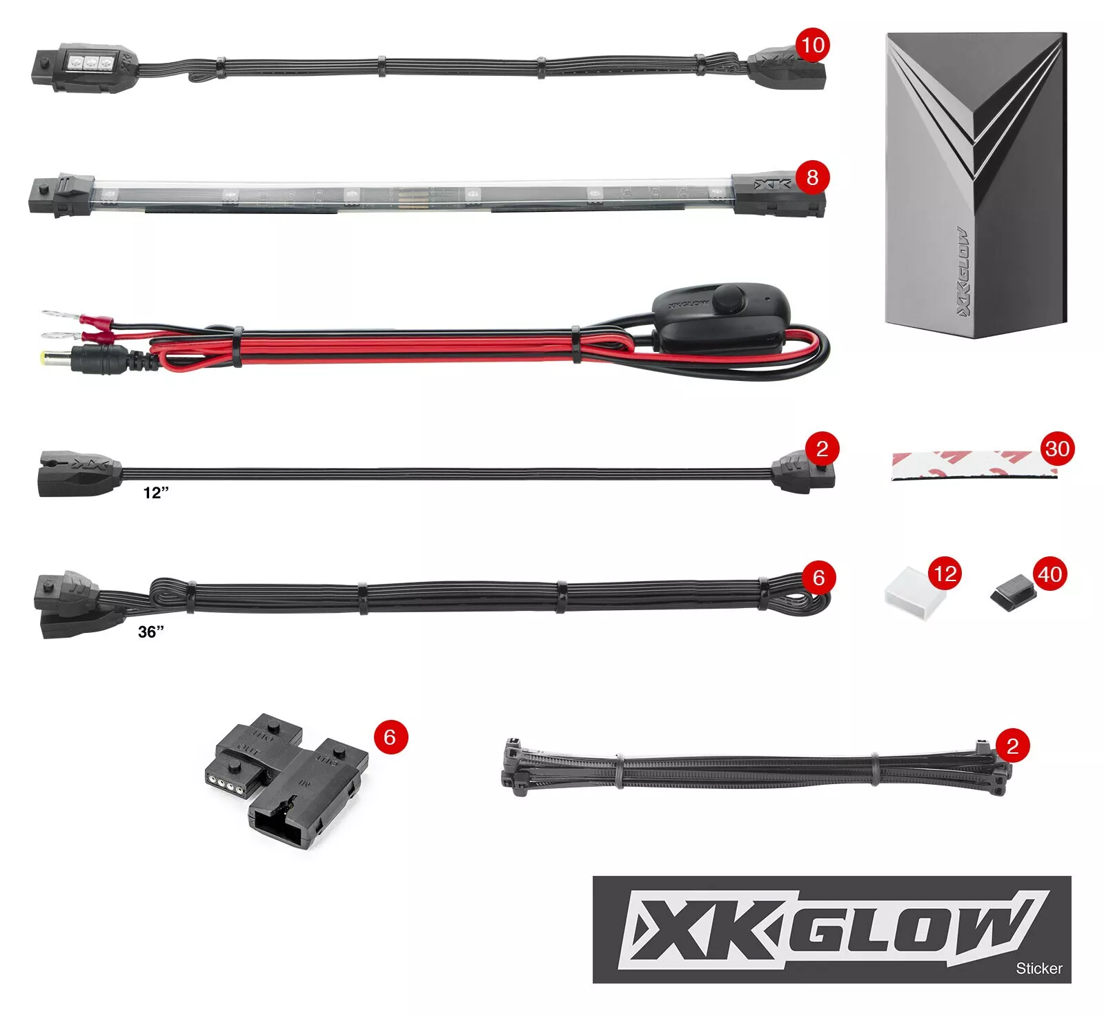 XKGLOW 18 Piece Multi-Color LED Accent Light Kit