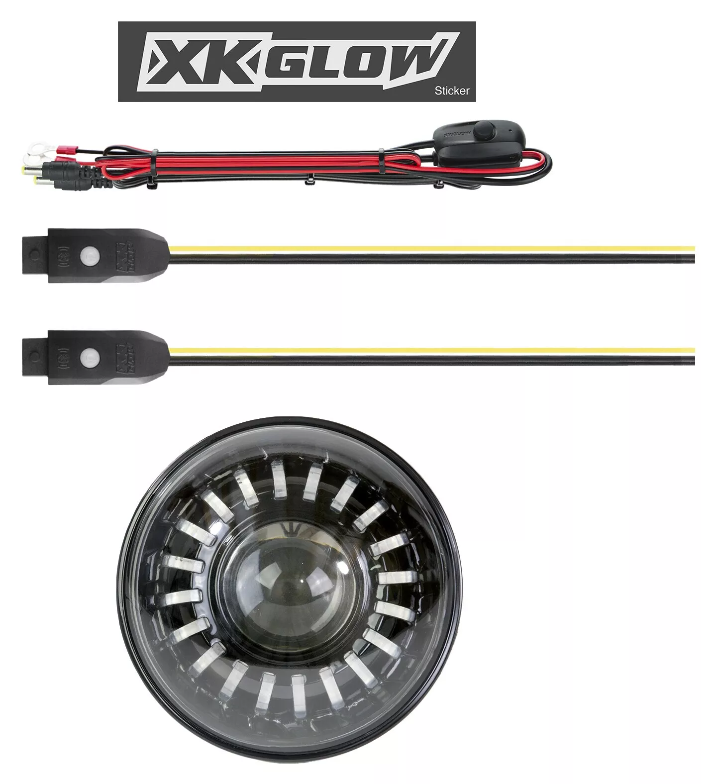 XKGLOW 7″ LED RGB Headlight For Harley 1994-2025