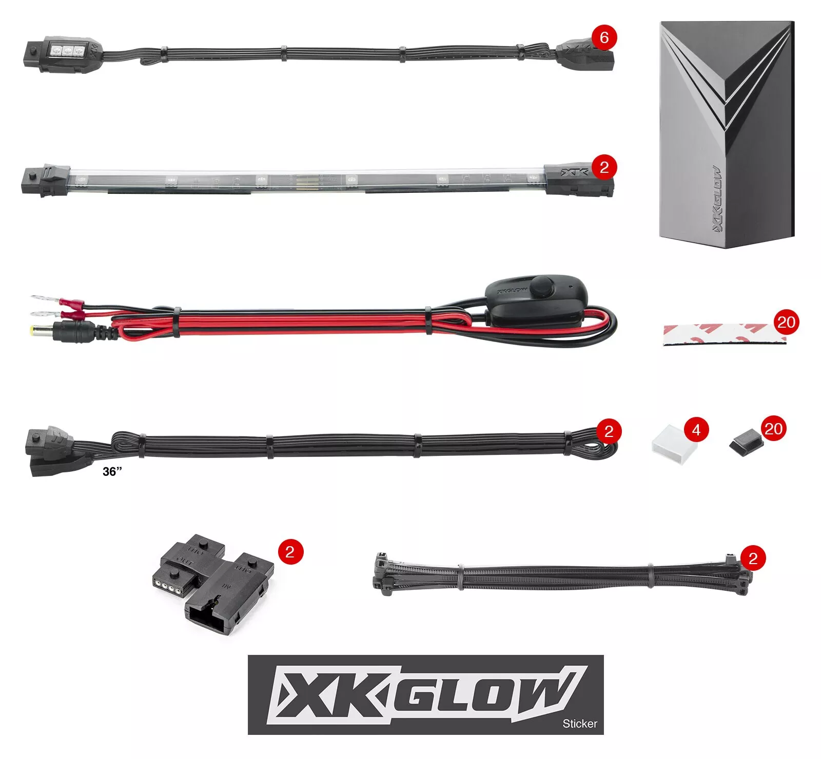 XKGLOW 8 Piece Multi-Color LED Accent Light Kit
