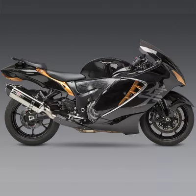 Yoshimura Suzuki Hayabusa 22-26 Race R-77 Dual Stainless Slip On Exhaust w/ Stainless Mufflers